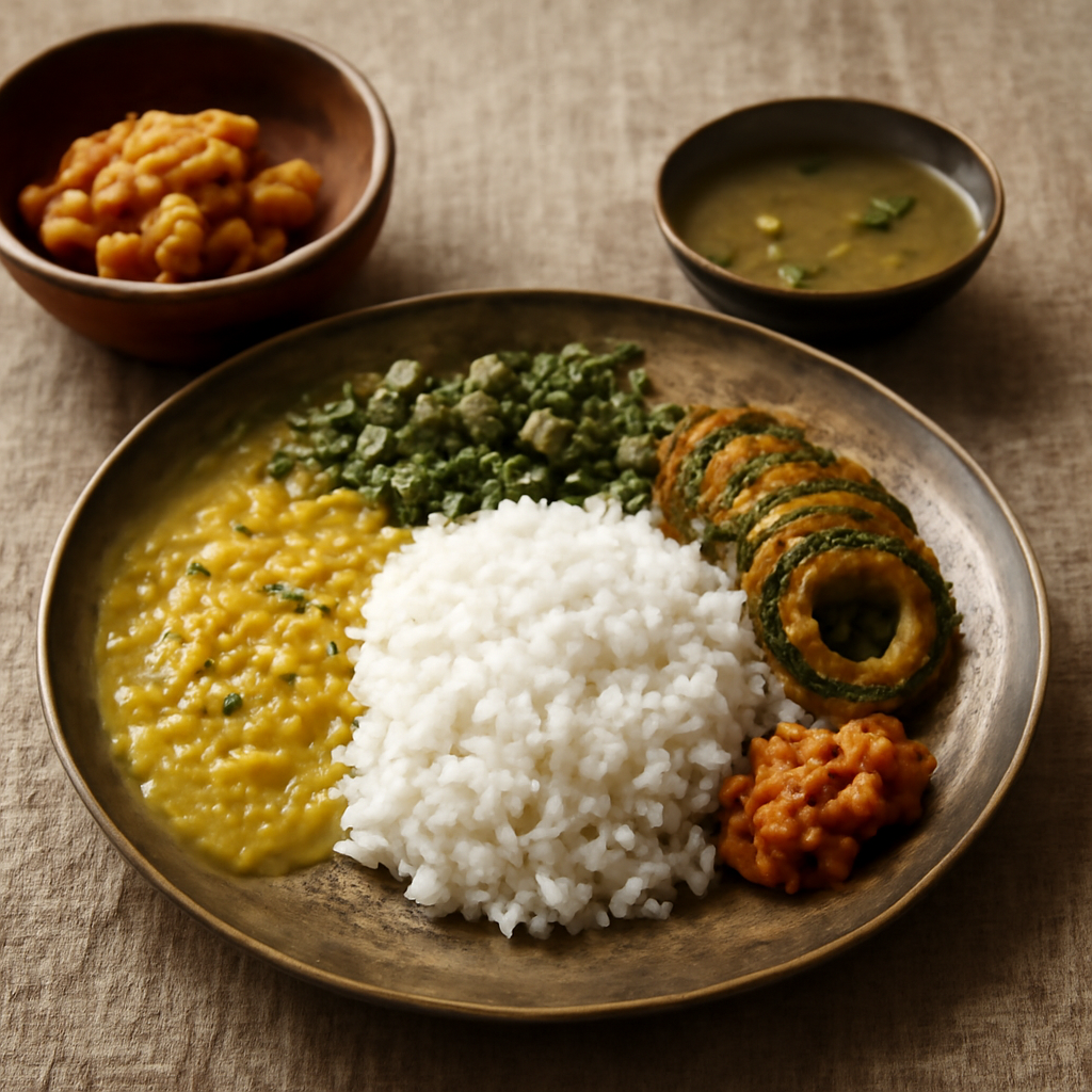 একটি ঐতিহ্যবাহী বাঙালি নিরামিষ খাবার।