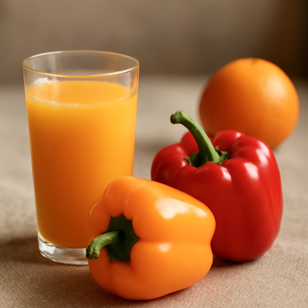 Sous Vitamin C tankou zoranj ak piman dous se motè ki ede kò a absòbe fè nan plant yo.