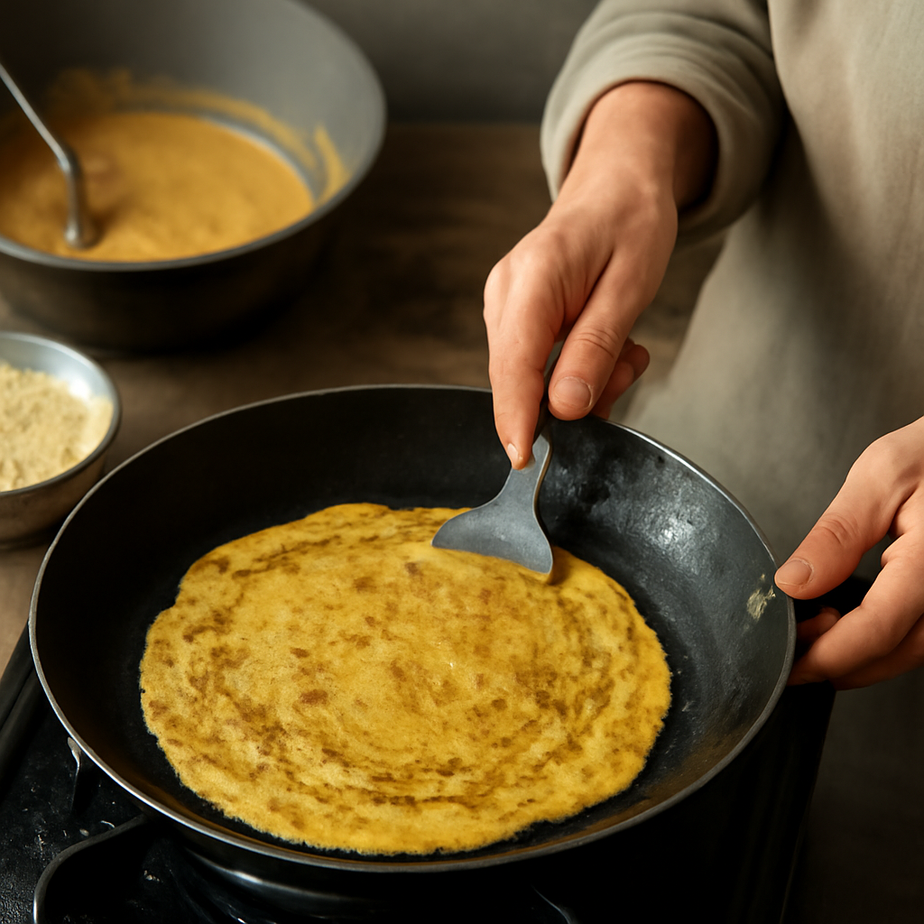 बेसन चीला, सुबह के नाश्ते के लिए एक पौष्टिक विकल्प।