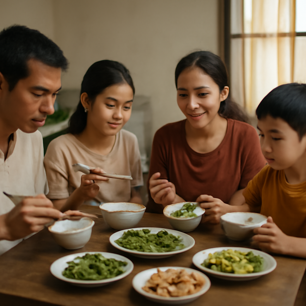 Bữa cơm gia đình Việt, đề cao sự cân bằng dinh dưỡng và các món ăn từ thực vật.