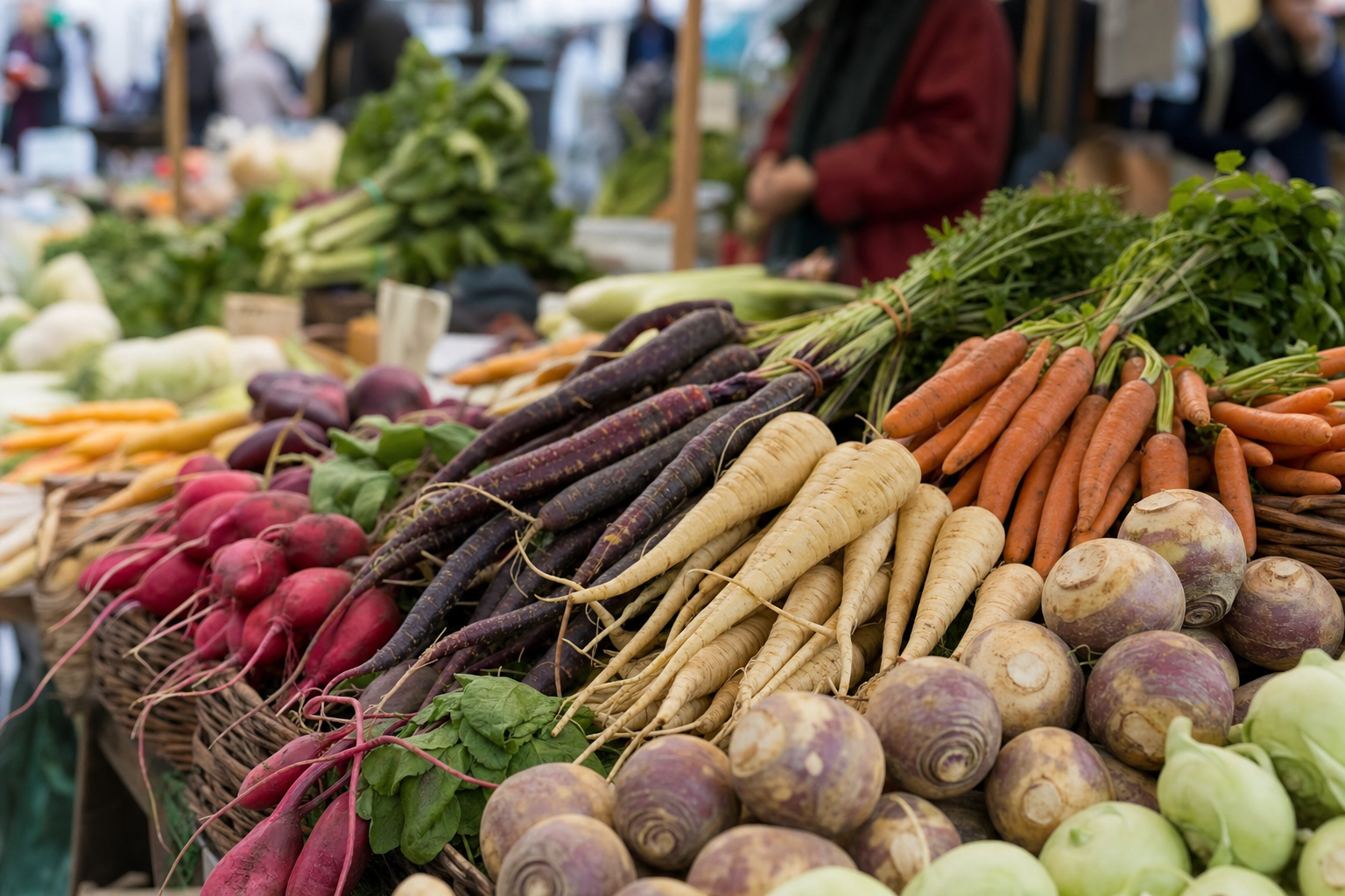 Modern farmers' markets showcase the vibrant variety of root vegetables that have long been a cornerstone of British cuisine.