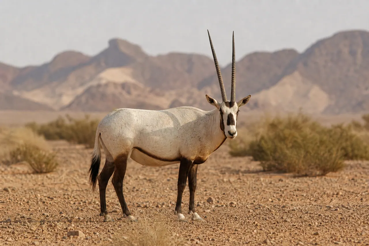 مها عربي في منظر طبيعي صحراوي