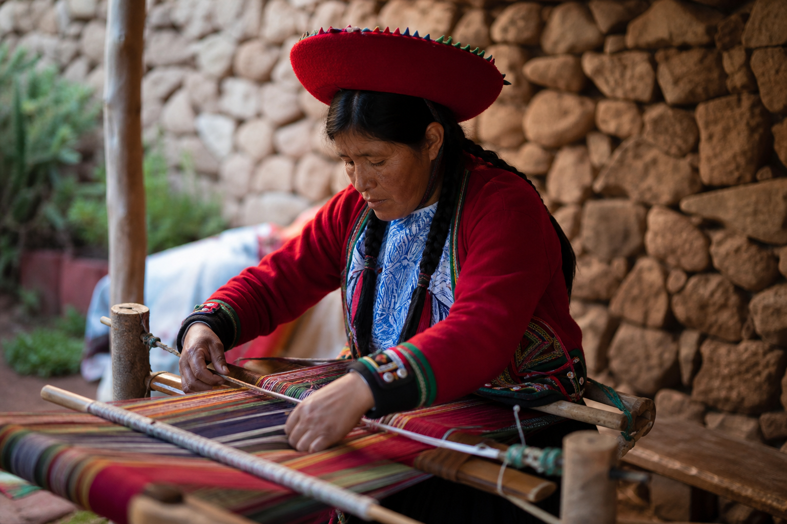 Andean warmaypaq tradicional tejido ruran