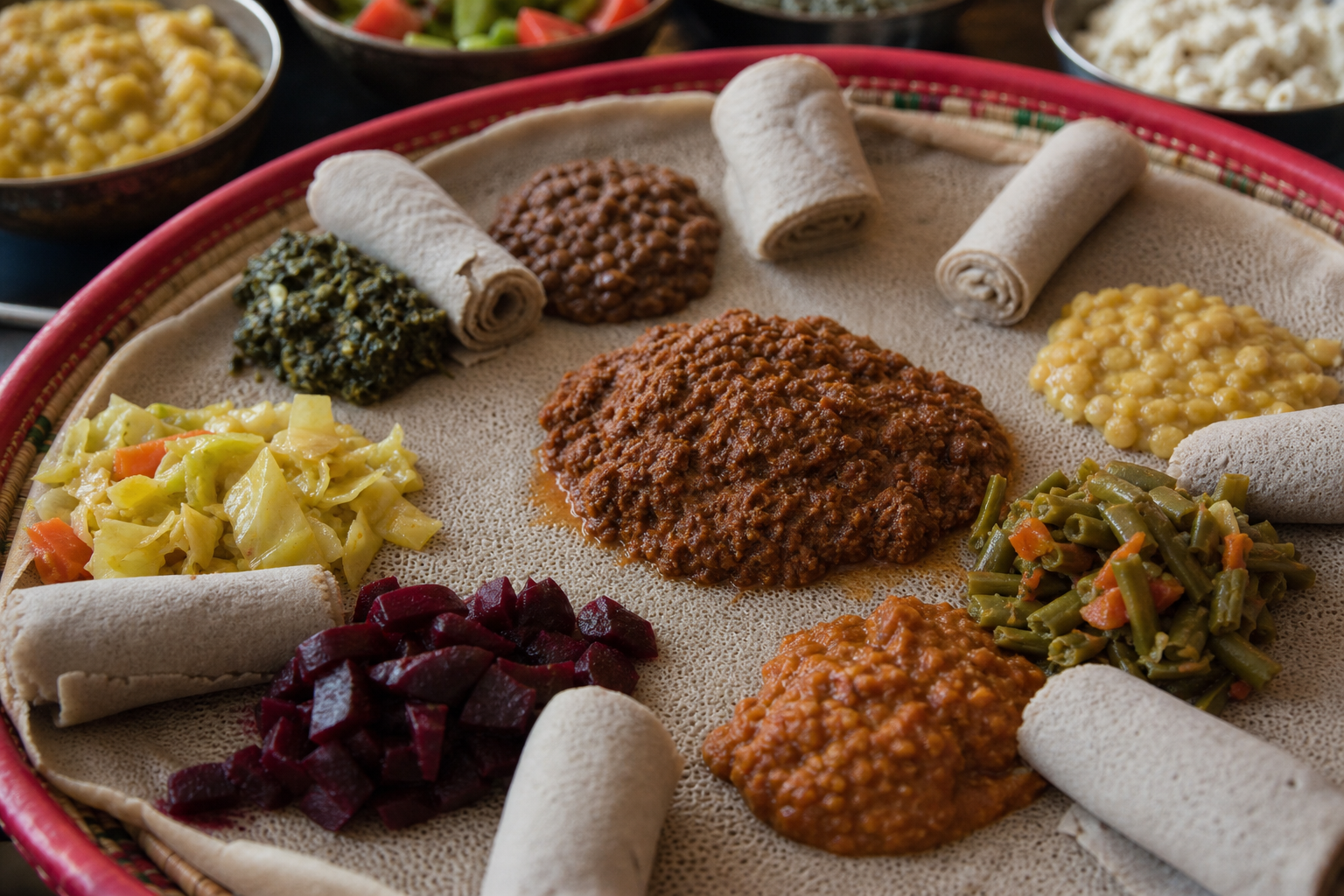 የተለያዩ የኢትዮጵያ ባህላዊ ምግቦች አቀራረብ