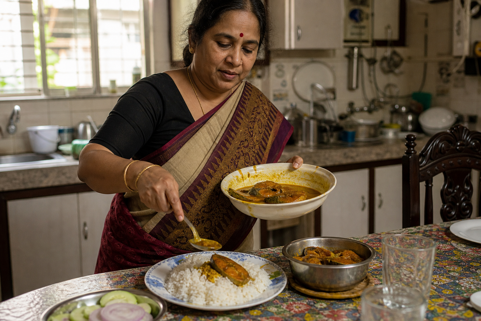 ঐতিহ্যবাহী বাঙালি খাবার: মাছের ঝোল ও ভাত