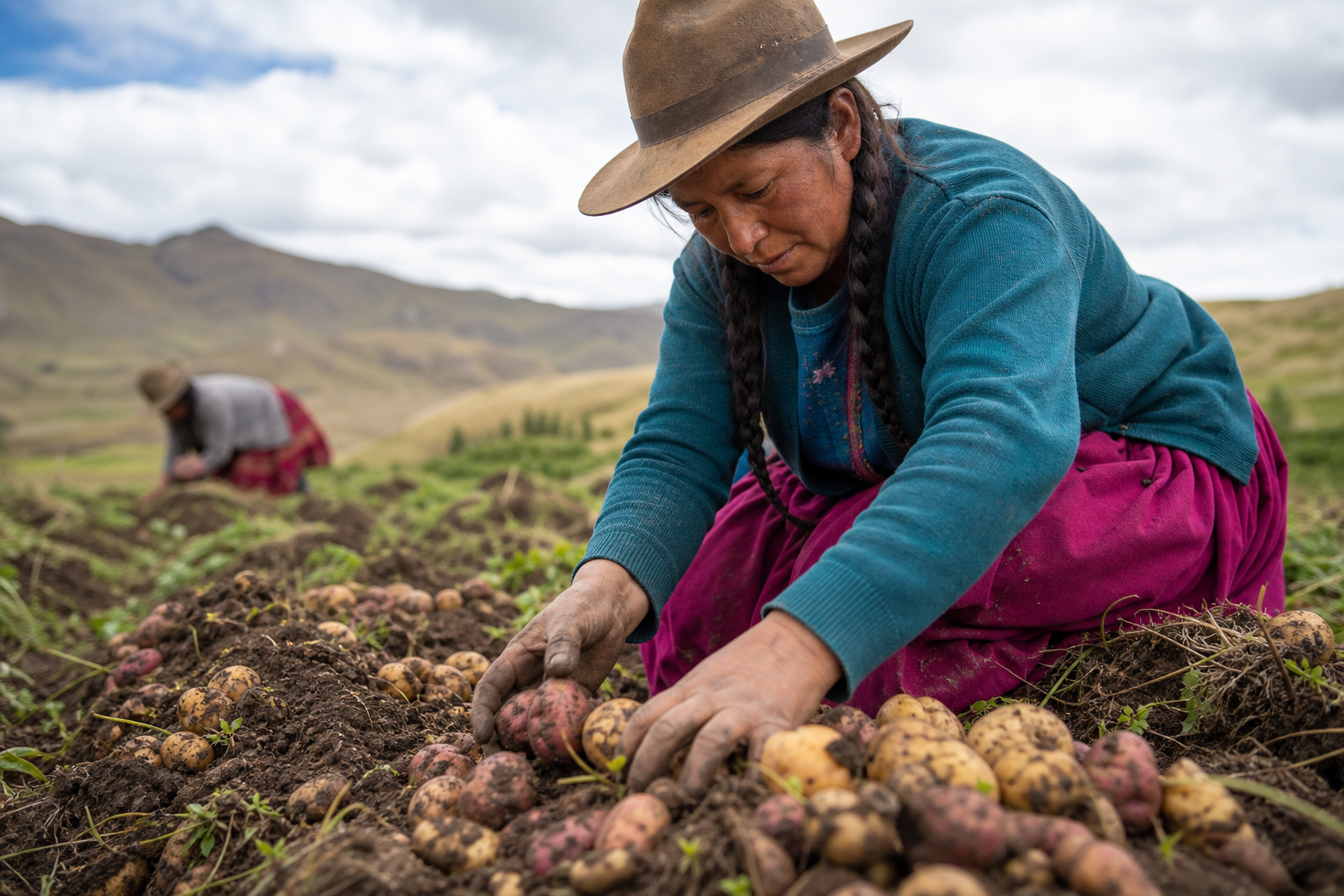 Andean warmikuna papata tarpuchkanku
