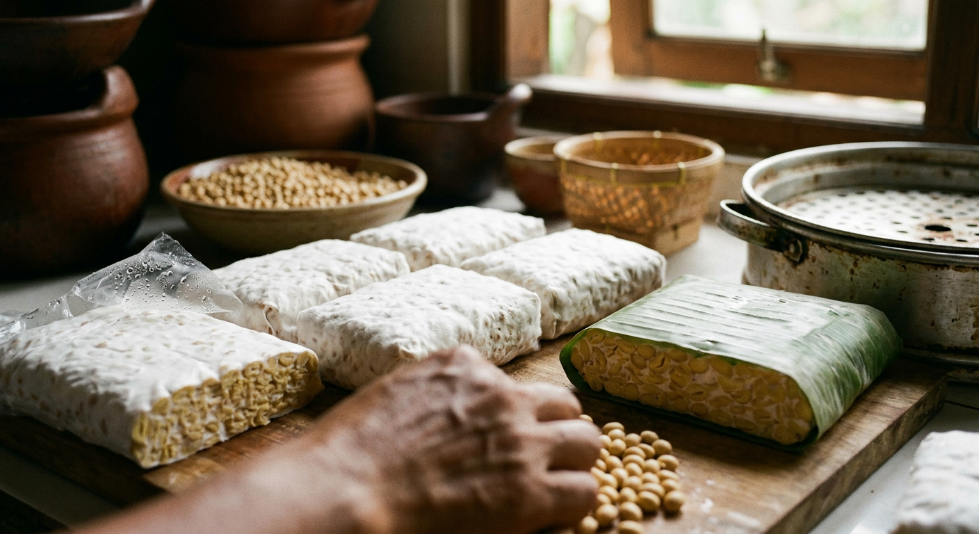 Le tempeh, une protéine fermentée issue du soja, illustre la richesse des transformations ancestrales.
