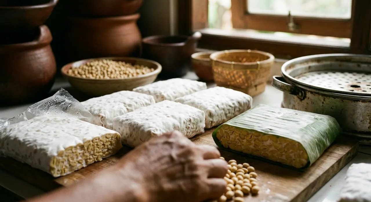 Le tempeh, une protéine fermentée issue du soja, illustre la richesse des transformations ancestrales.