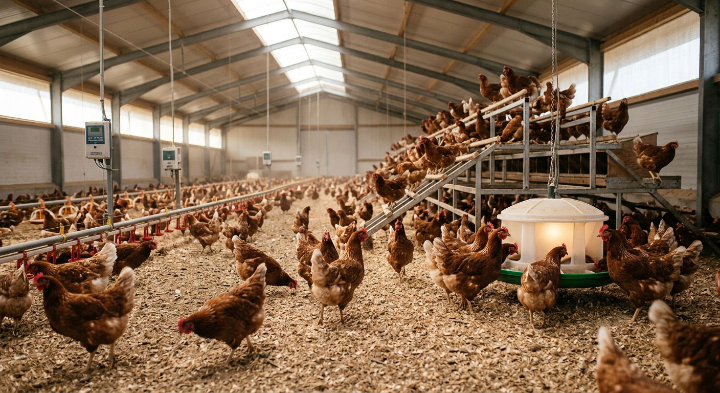 Granjas modernas "libre de jaulas" integran tecnología y bienestar animal.