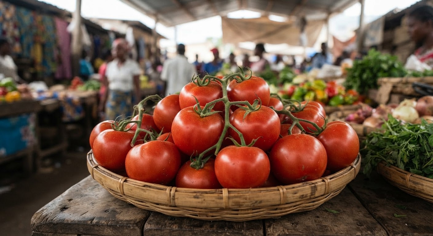 Tomat mi, yon engredyan kle pou gou umami nan cuisine Ayisyèn, yo jwenn nan mache lokal yo.