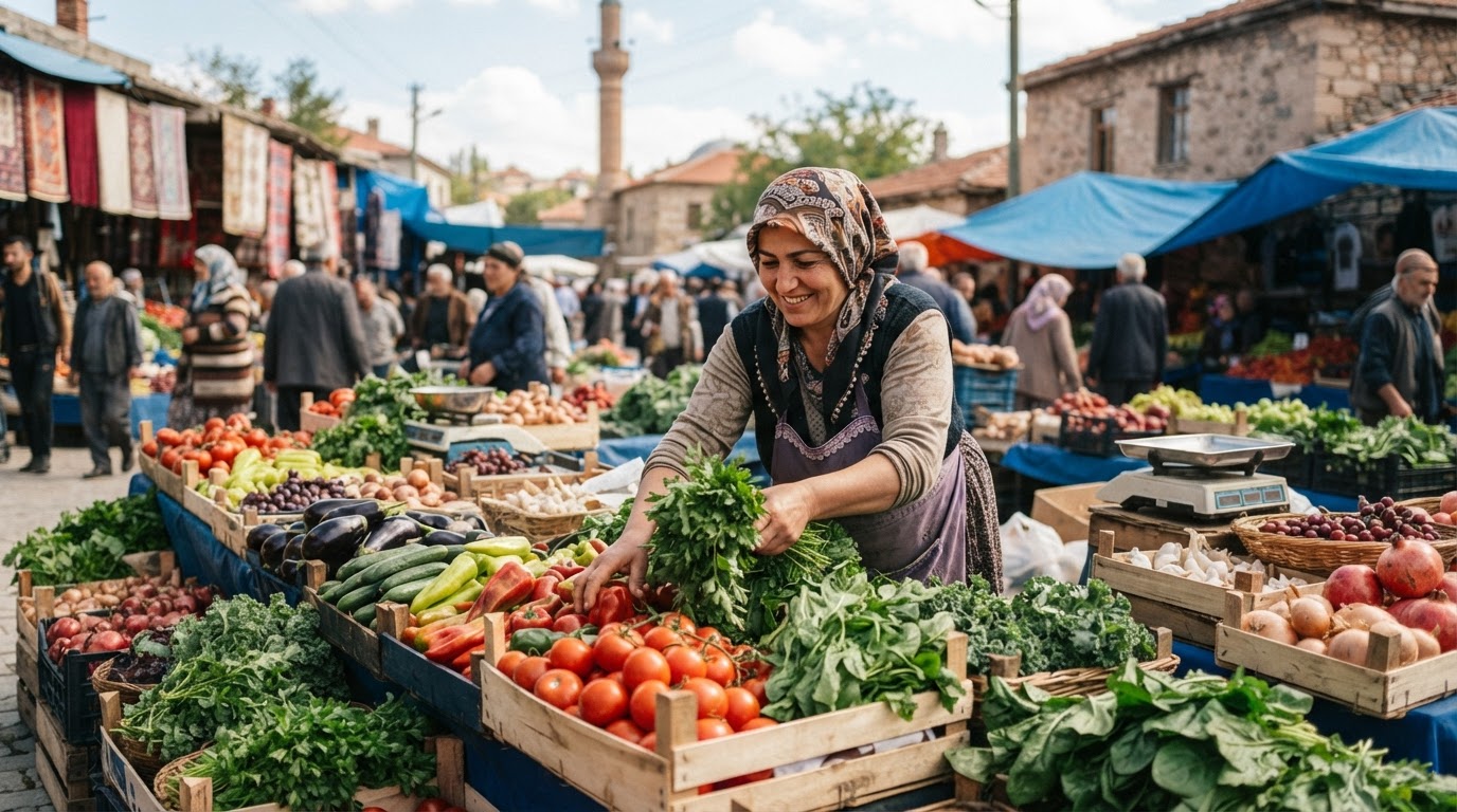 Anadolu'nun yerel pazarlarından taze ürünler, sürdürülebilir gıda zincirinin bir parçasıdır.