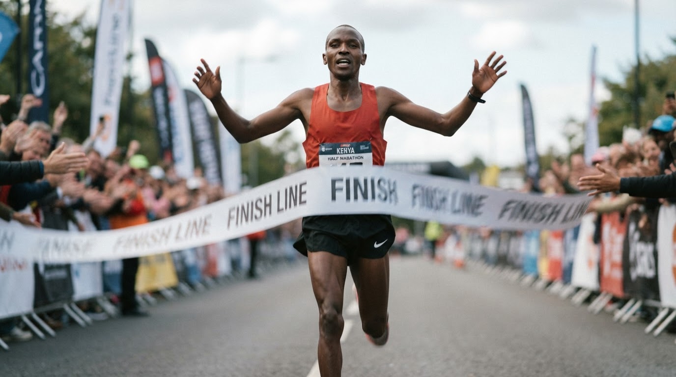 Mwanariadha wa Kenya akimaliza mbio