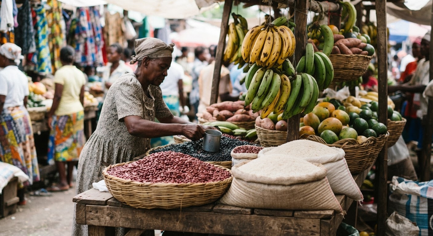 Pwa, diri, ak planten yo se manje debaz ayisyen ki baze sou plant.