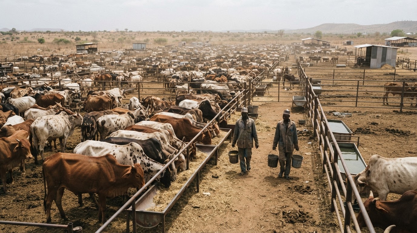 Wurin kiwon dabbobi masu yawa a fili a arewacin Najeriya