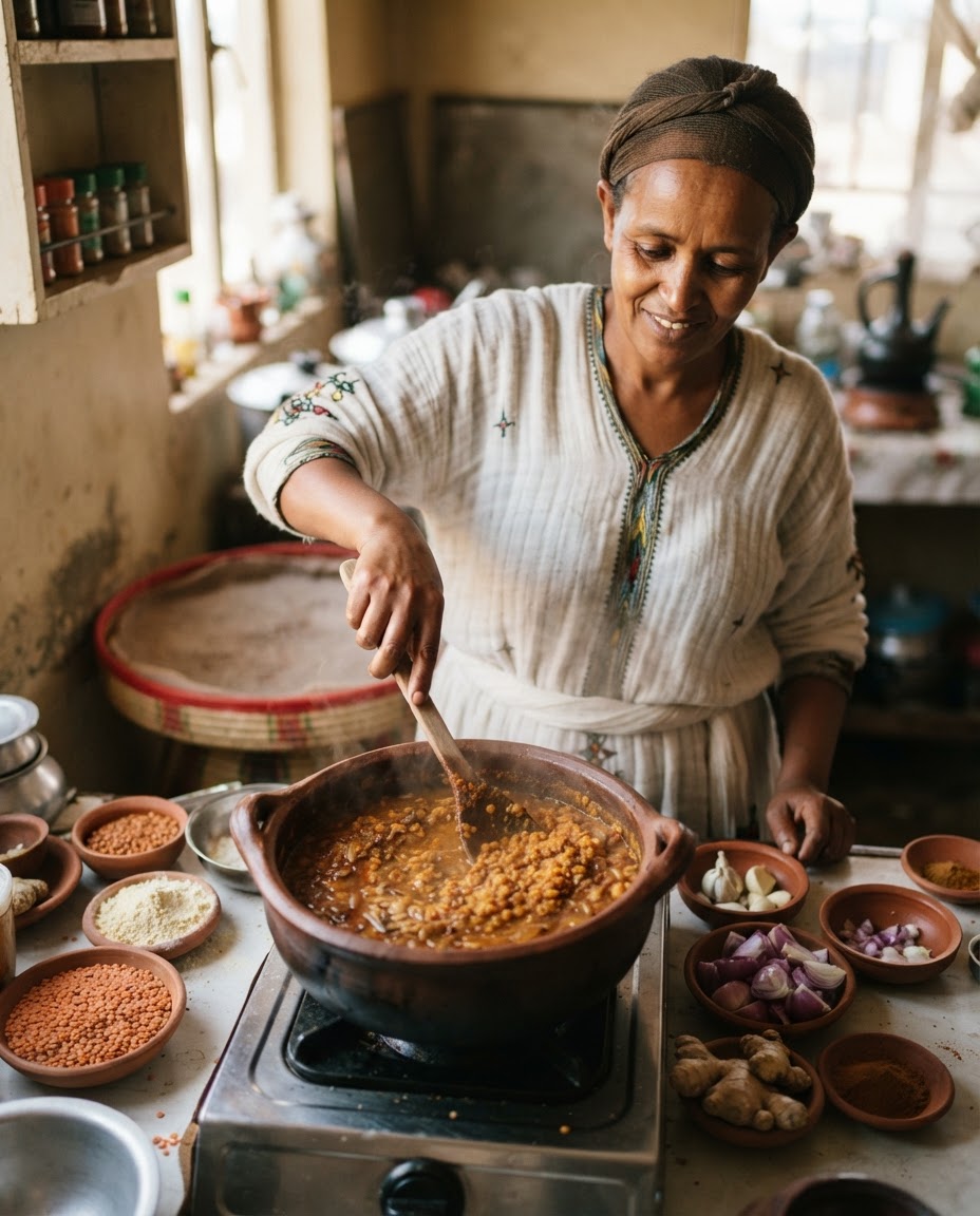 በኢትዮጵያዊያን ዘንድ ተወዳጅ የሆነው ሽሮ ከአተር ጋር ተቀላቅሎ የአመጋገብ እሴቱን ሊጨምር ይችላል።
