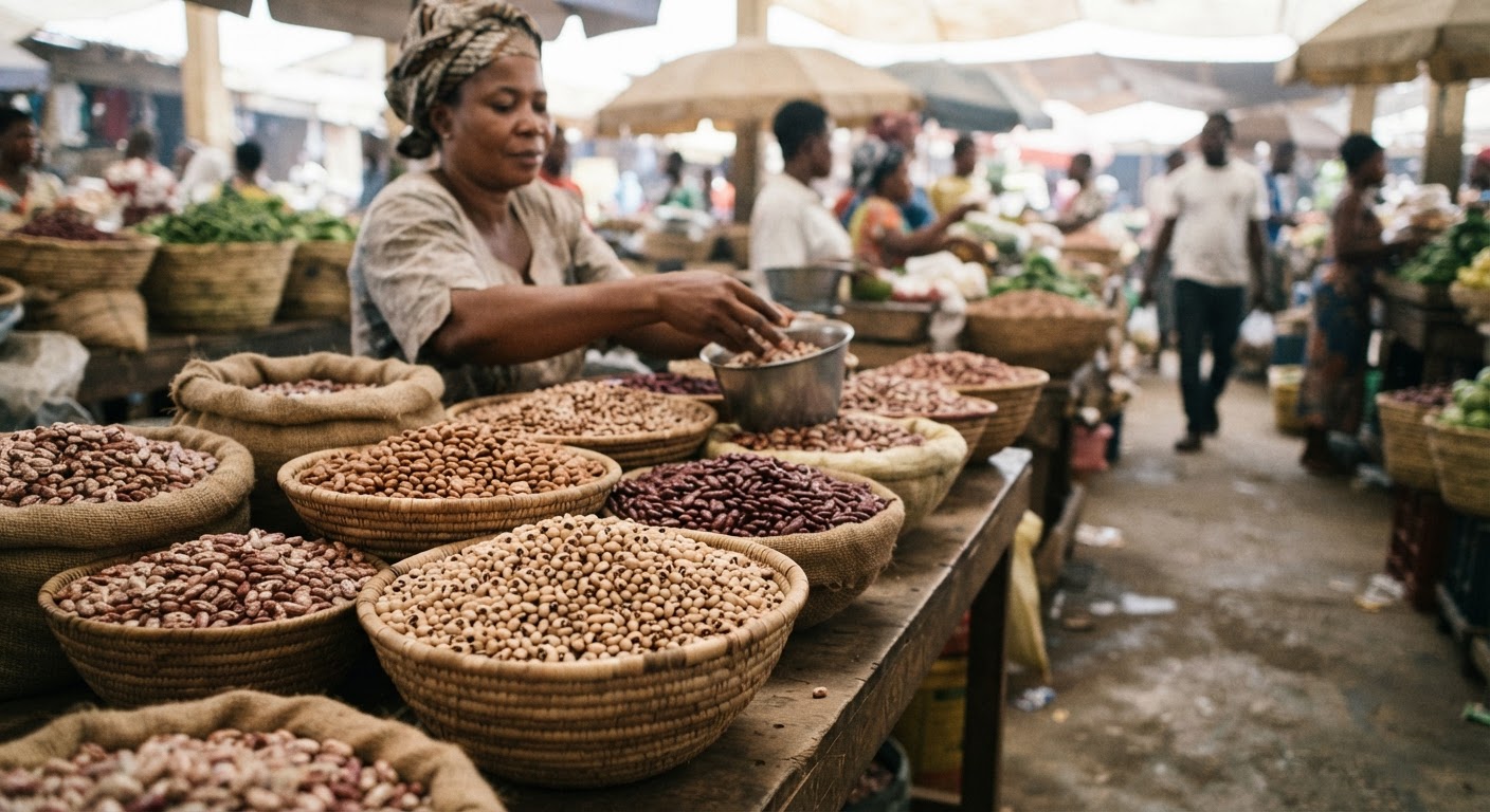 Wake da aka girka a kasuwa, wanda ke nuna amfani da abinci na gida da ke da ƙarancin tasirin muhalli.