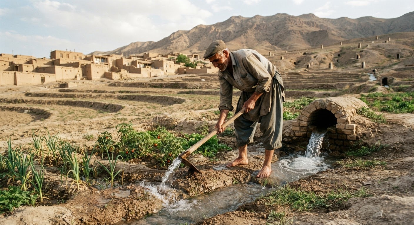 روشهای سنتی آبیاری در ایران، نمادی از مصرف بهینه آب در کشاورزی گذشته.