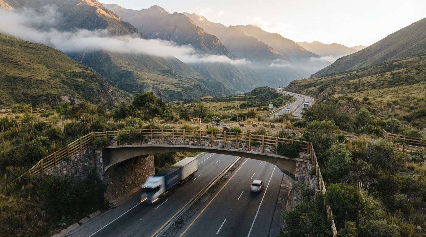 Andes urqupi ñan, chakikunapa purinanpaq rurasqa