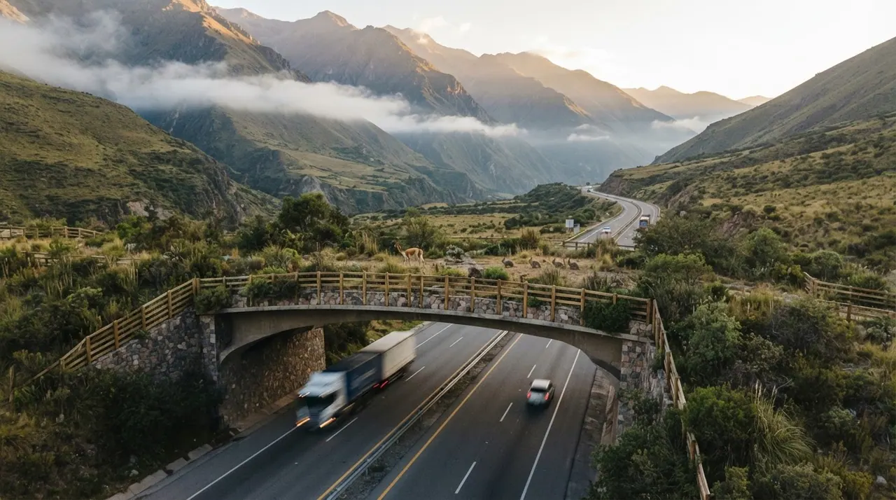 Andes urqupi ñan, chakikunapa purinanpaq rurasqa