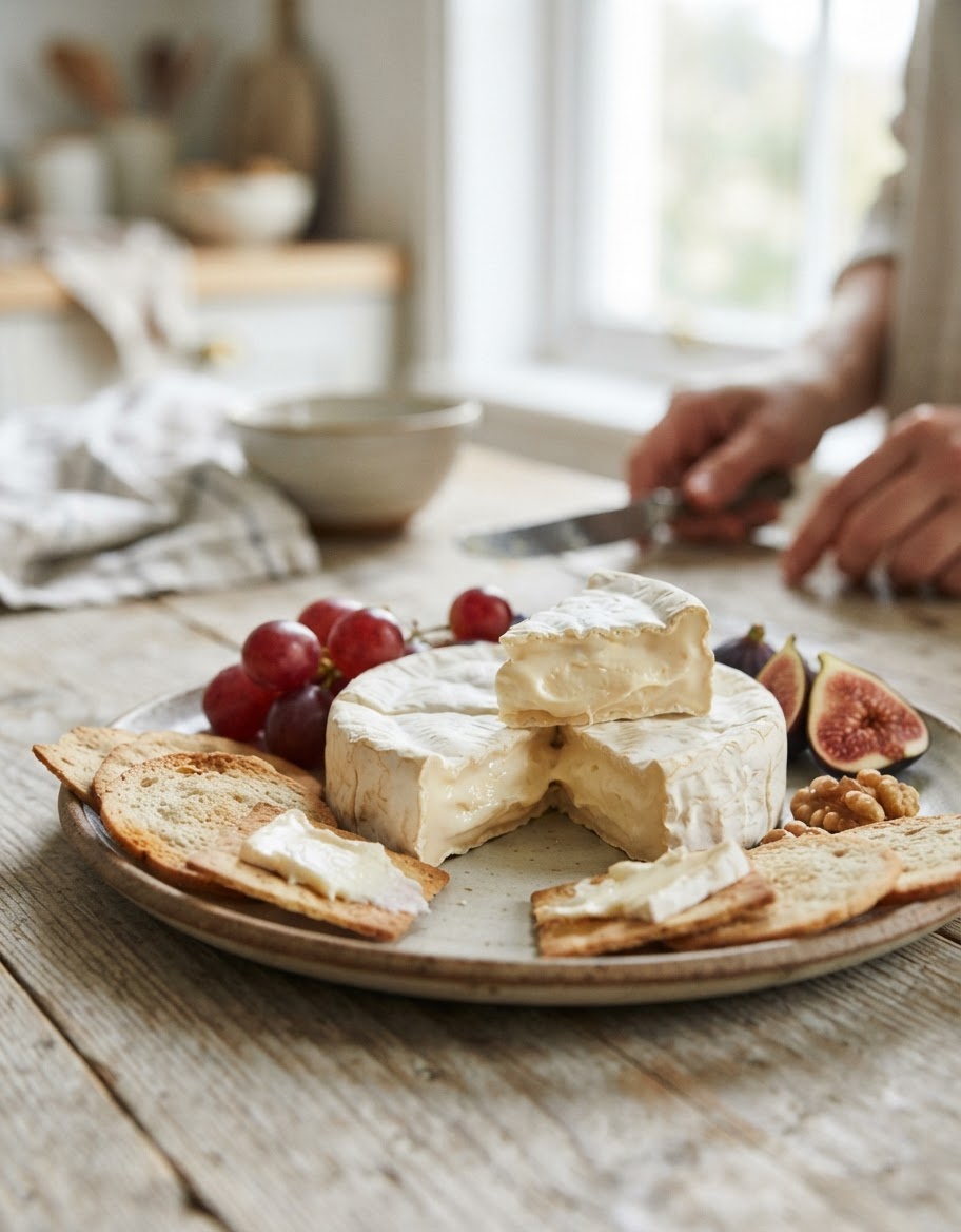 Artisan vegan Brie offers a sophisticated, creamy texture and flavour profile.