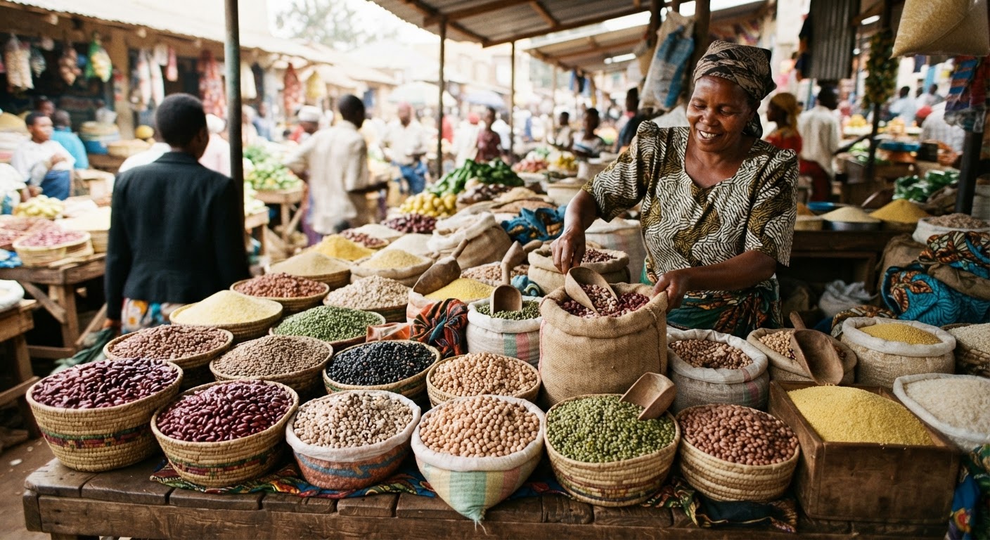 Soko la Afrika Mashariki likionyesha utajiri wa kunde na nafaka, vyakula vikuu vya mlo endelevu.