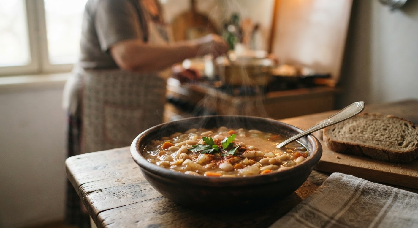 Një pjatë tradicionale me fasule, një burim i shkëlqyer proteinash bimore.
