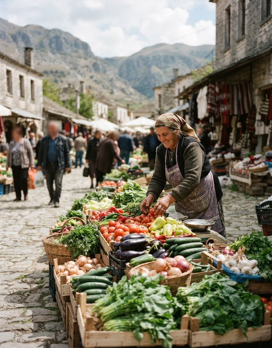 Treg tradicional shqiptar me perime të freskëta