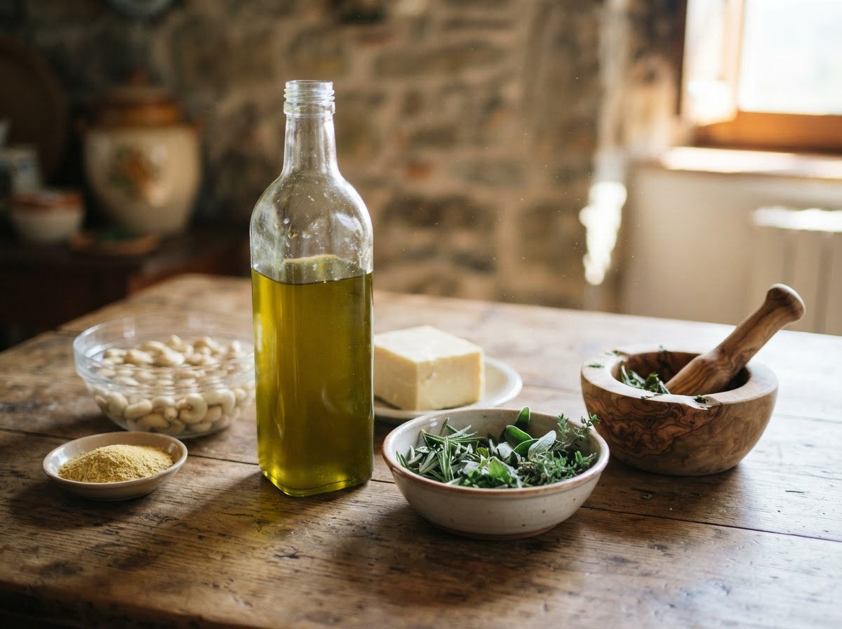 L'olio d'oliva, un tesoro della dieta mediterranea, è un ingrediente chiave per burri vegetali salutari.
