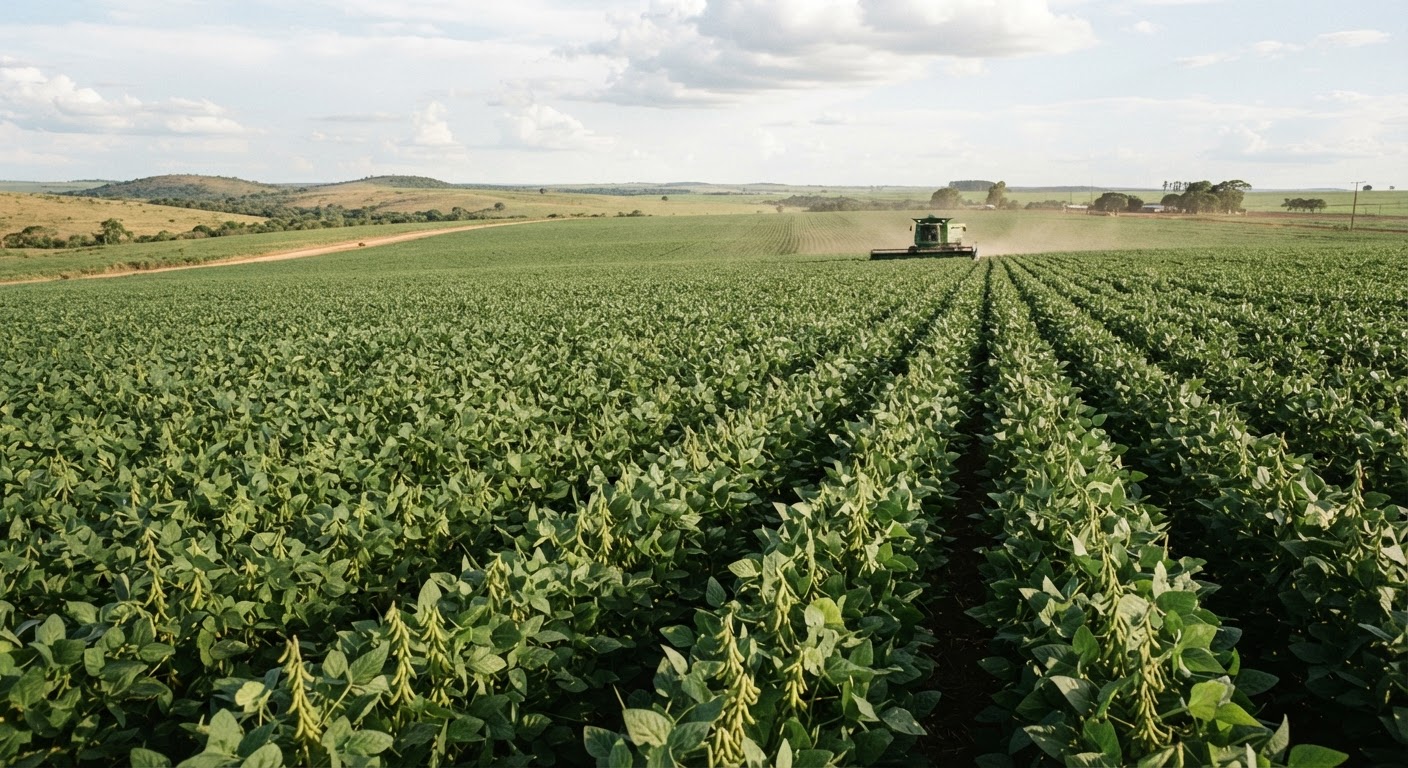 Vast monoculture soy fields, like this one in Brazil, are a common sight and contribute to global commodity markets.