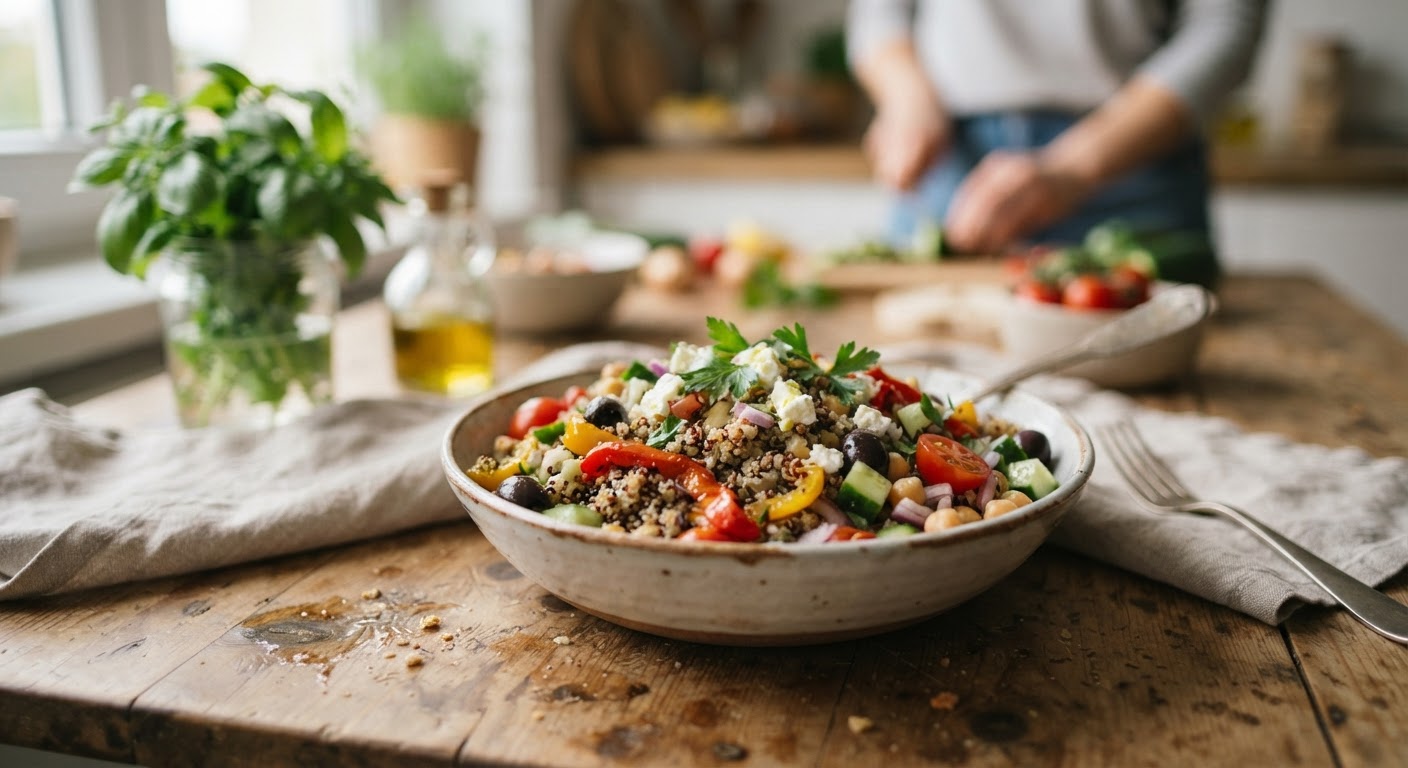 Ensalada de quinoa, un plato versátil y nutritivo.