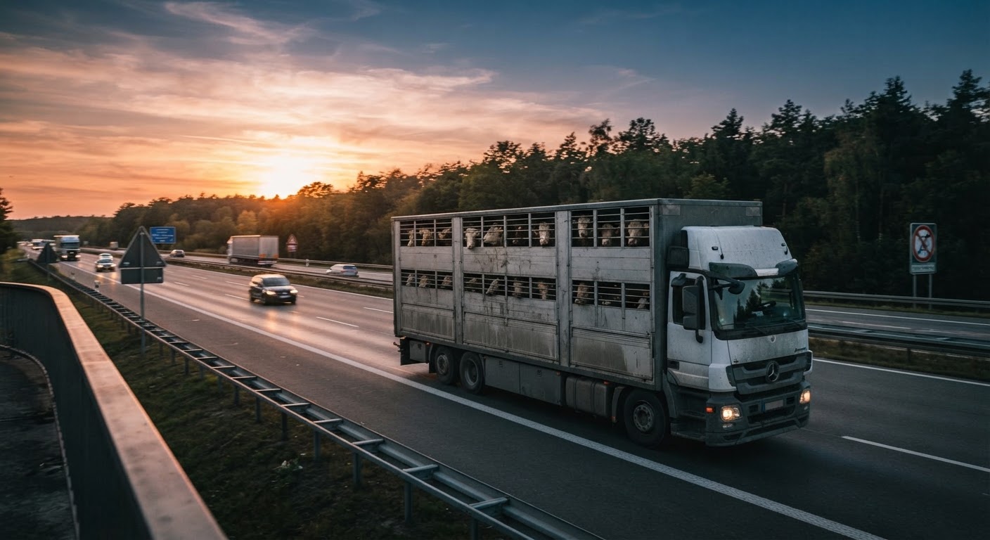 Tiertransporter auf Autobahnen sind ein häufiger Anblick, auch in Deutschland.