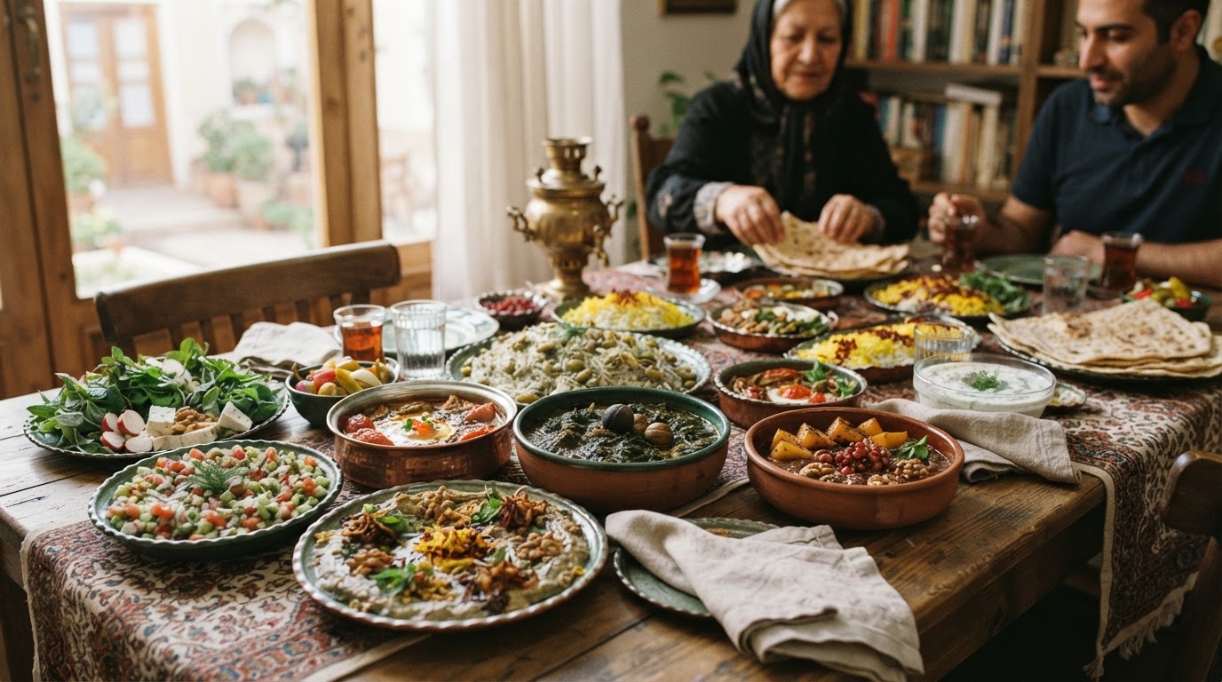 گستردهای از غذاهای سنتی ایرانی