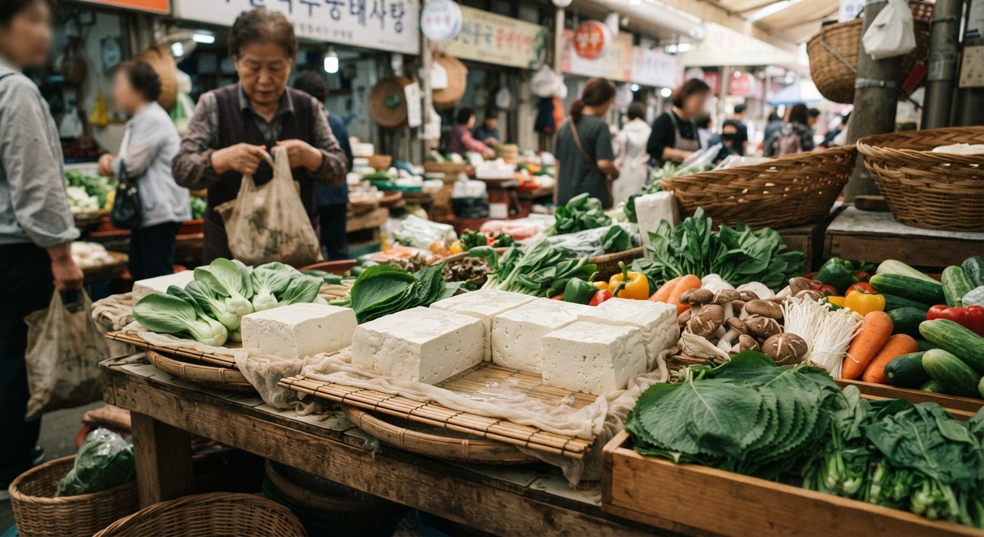 신선한 두부와 채소는 다양한 요리에 활용될 수 있는 경제적인 식재료입니다.