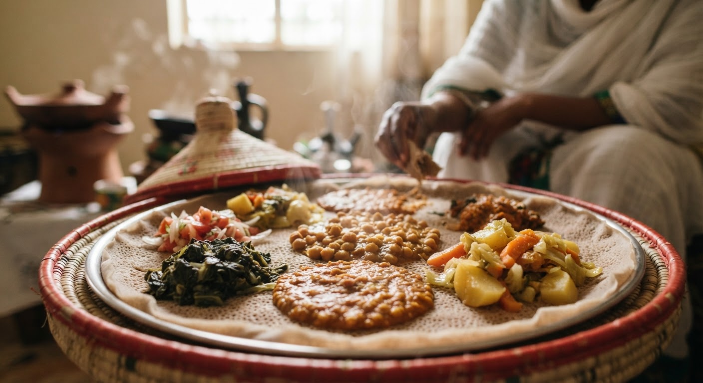 የኢትዮጵያ fasting ምግቦች አብዛኛውን ጊዜ ዝቅተኛ የውሃ አሻራ አላቸው።