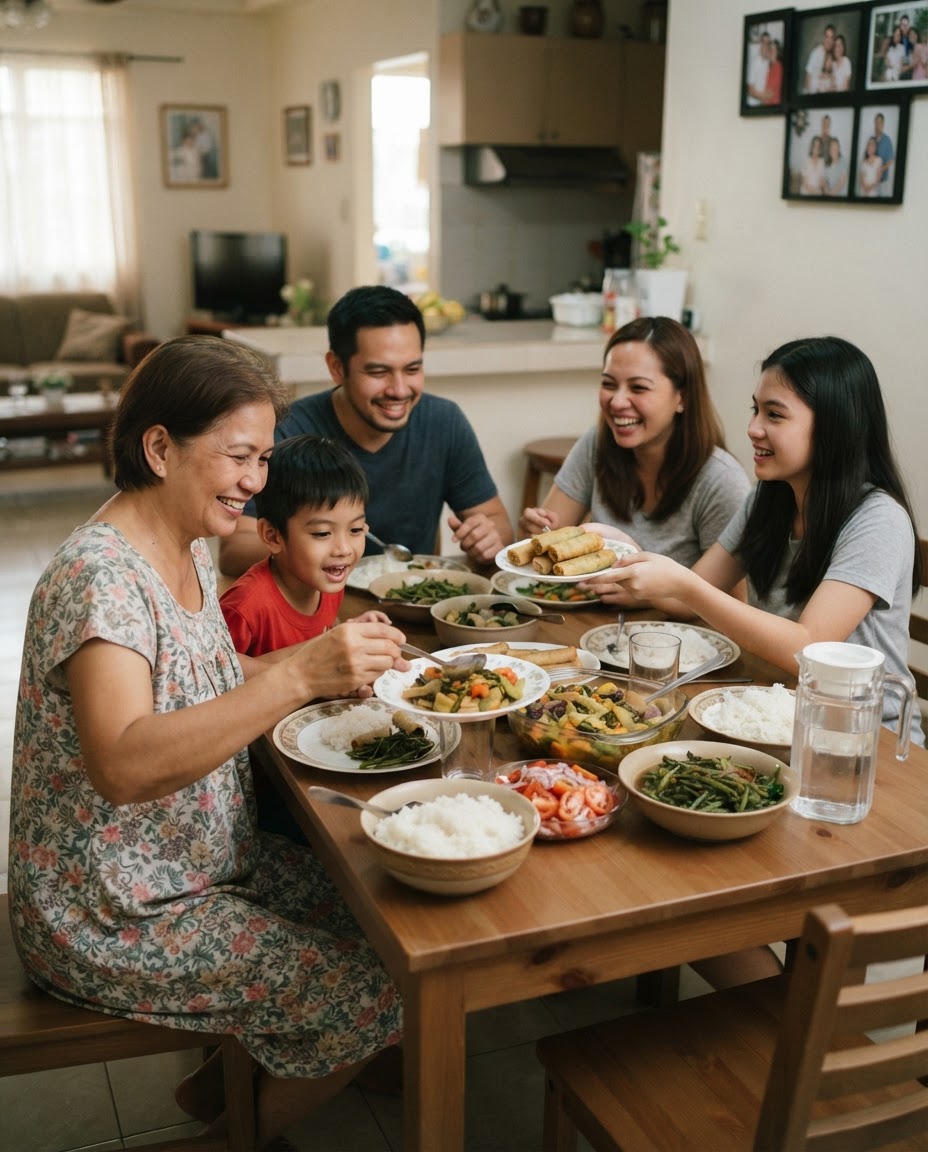 Ang pagbabahagi ng masustansyang pagkain sa pamilya ay nagpapatibay ng kultura at kalusugan.