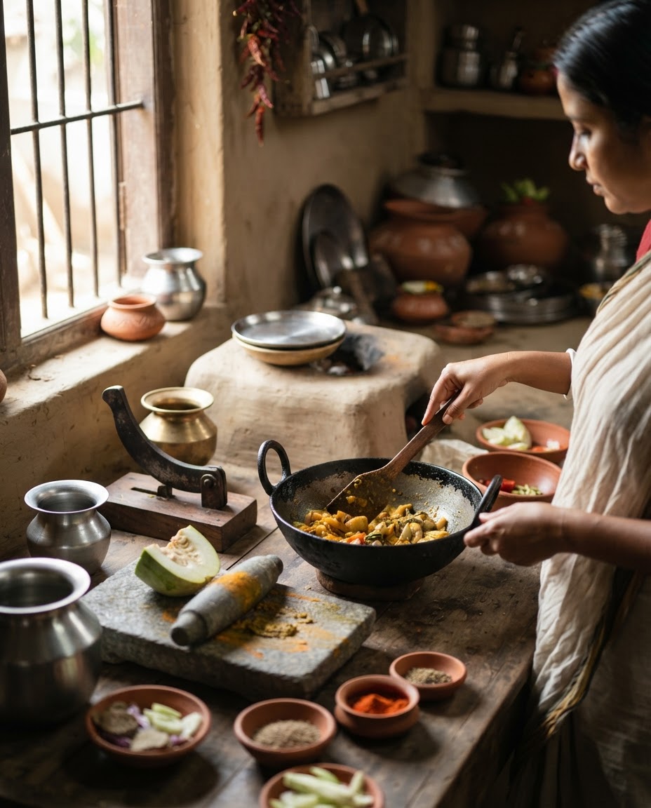 ঐতিহ্যবাহী বাঙালি রান্নাঘরের সরঞ্জাম, যা পারিবারিক রান্নার অবিচ্ছেদ্য অংশ।