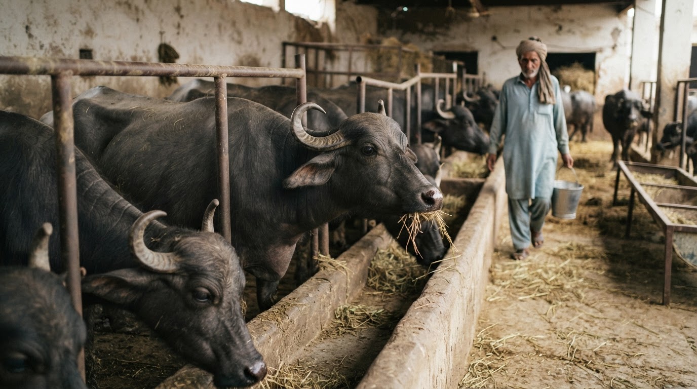 پاکستان میں بھینسوں کا فارم