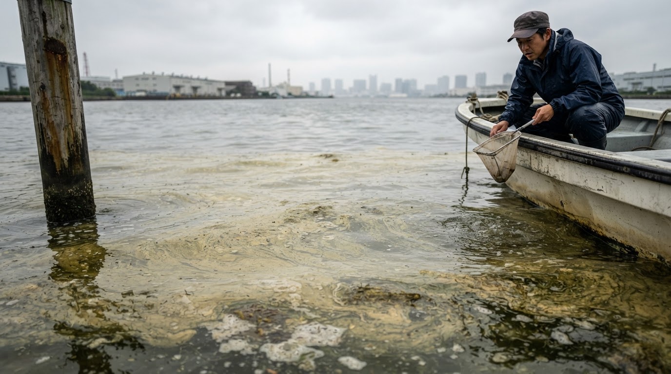 東京湾に広がる富栄養化の様子