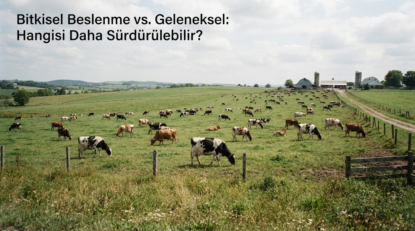 Süt sığırlarının otladığı mera alanı, geniş arazi kullanımı gerektirir.