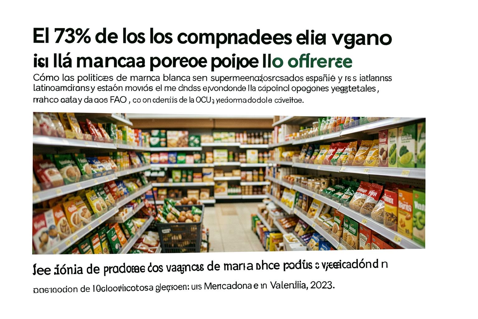 Sección de productos veganos de marca propia en un supermercado Mercadona en Valencia, 2023.
