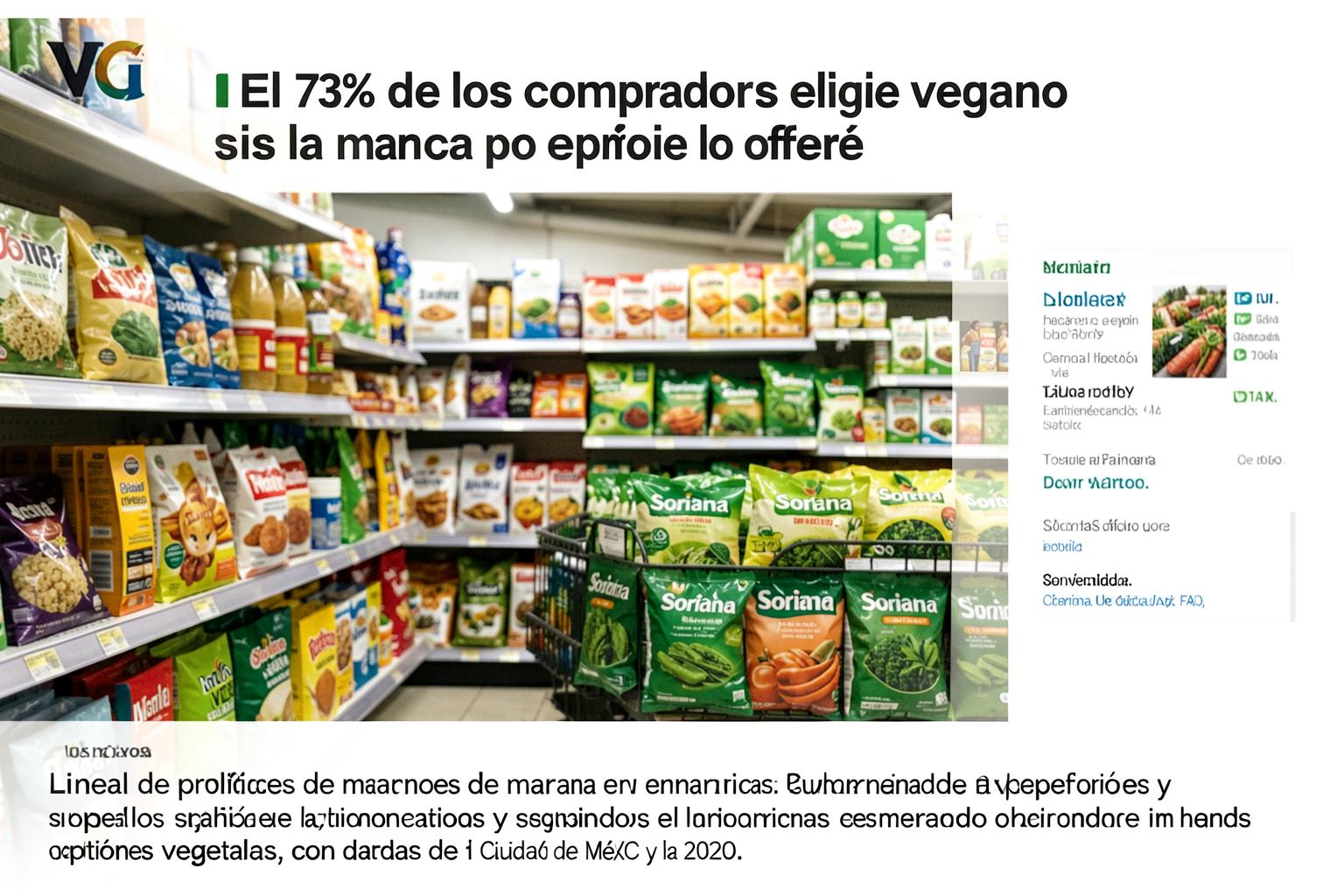 Lineal de productos veganos de marca propia en un Soriana de Ciudad de México, 2022.