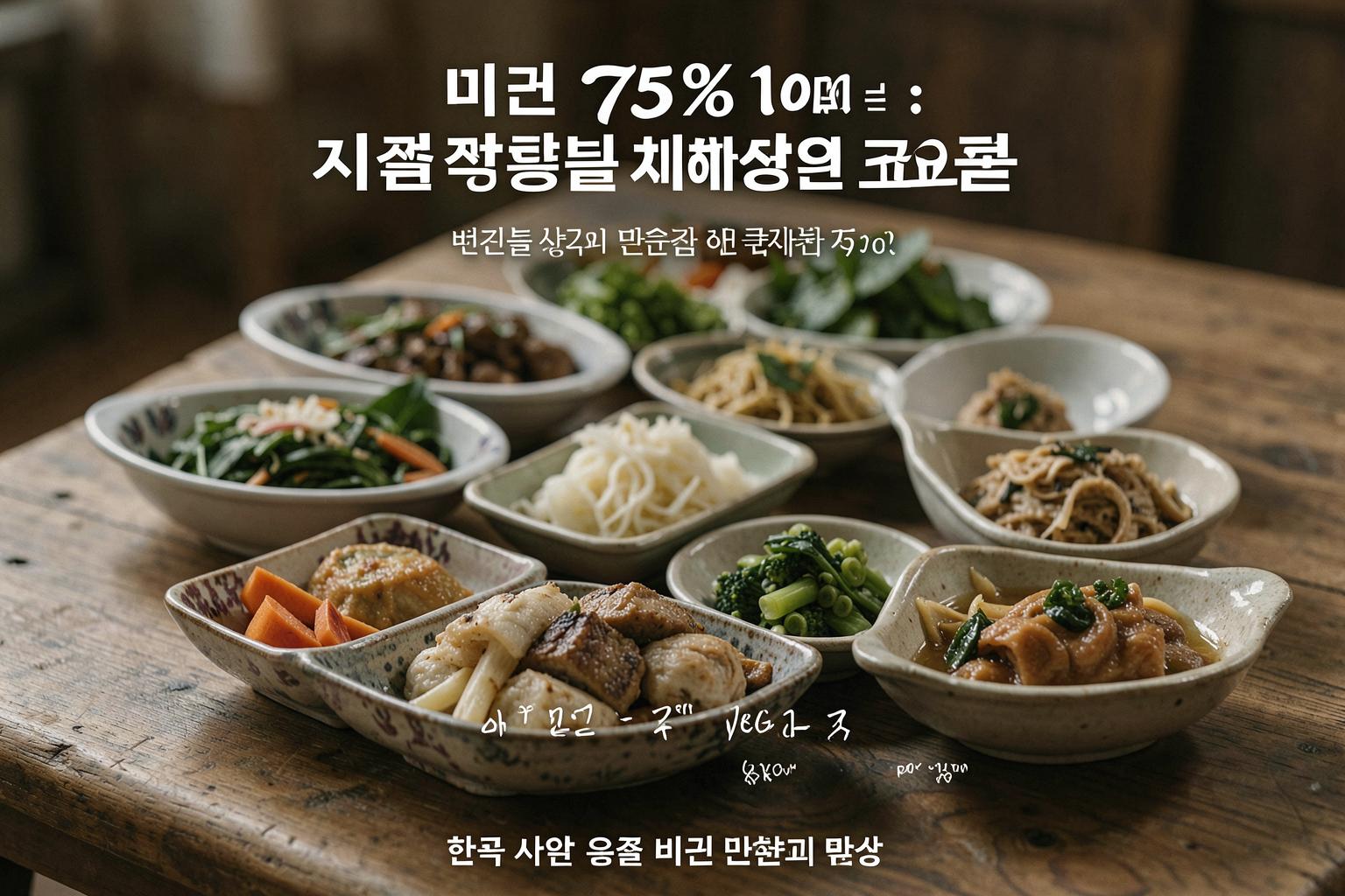 한국 사찰 음식 비건 반찬과 밥상