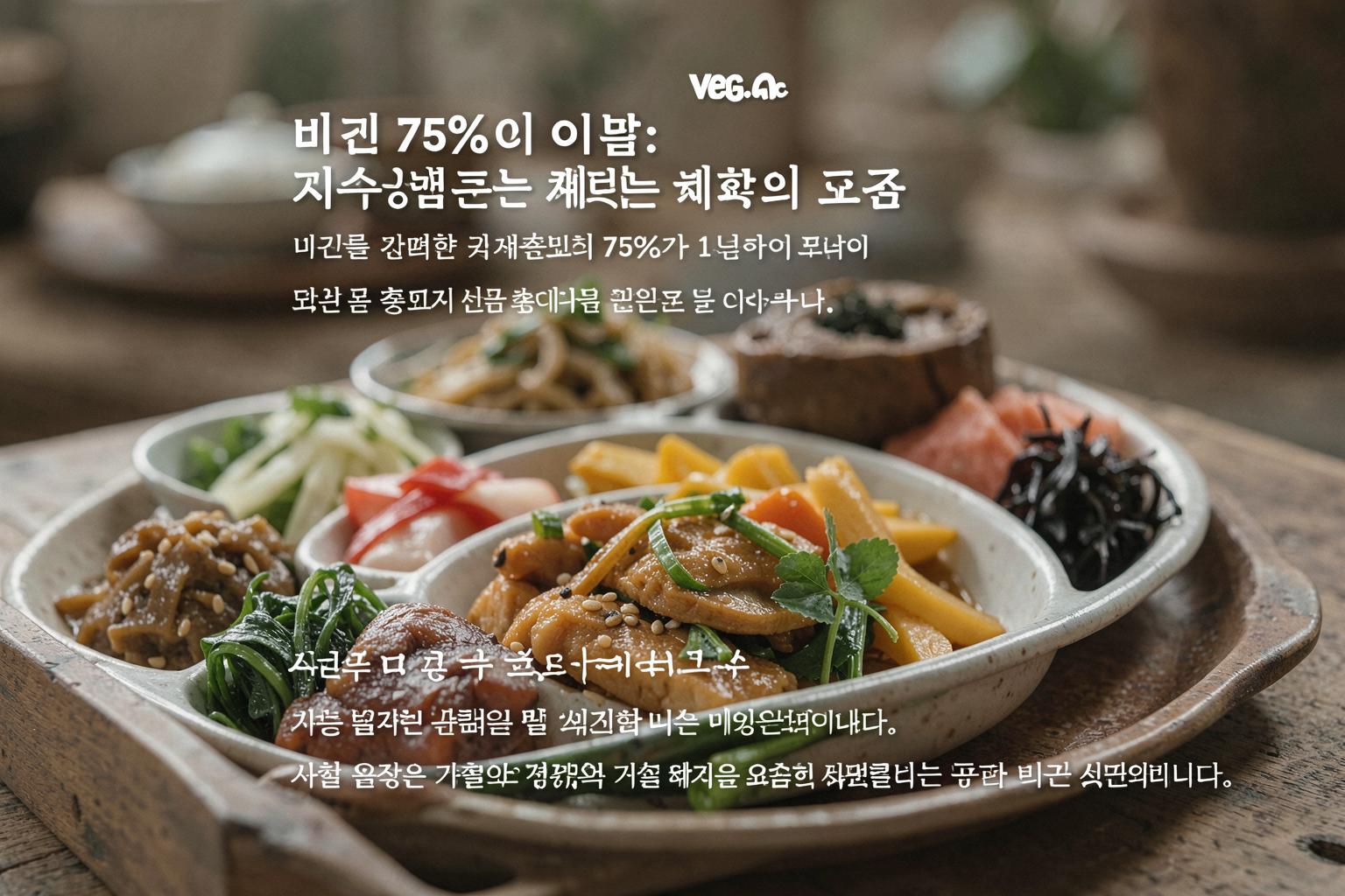 사찰 음식은 장류와 계절 채소를 활용한 대표적인 한국 비건 식단입니다.
