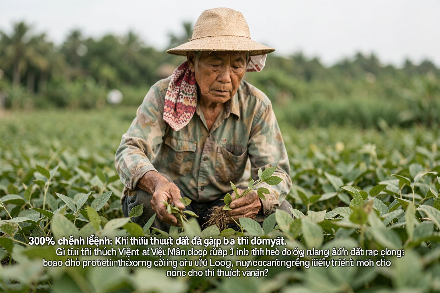 Nông dân Việt Nam thu hoạch đậu nành tại đồng bằng sông Cửu Long, nguồn nguyên liệu tiềm năng cho thịt thực vật.