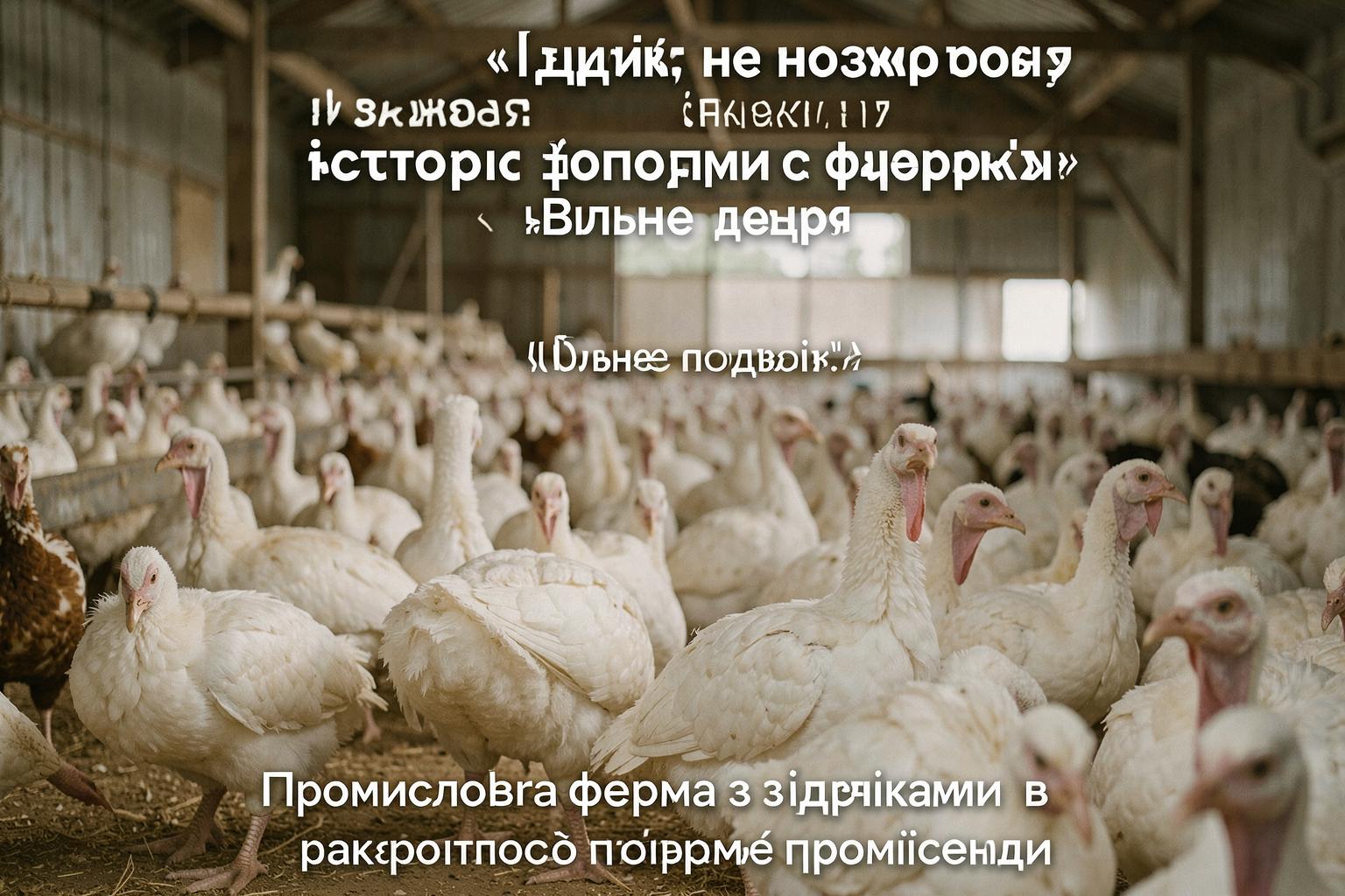 Промислова ферма з індиками в закритому приміщенні