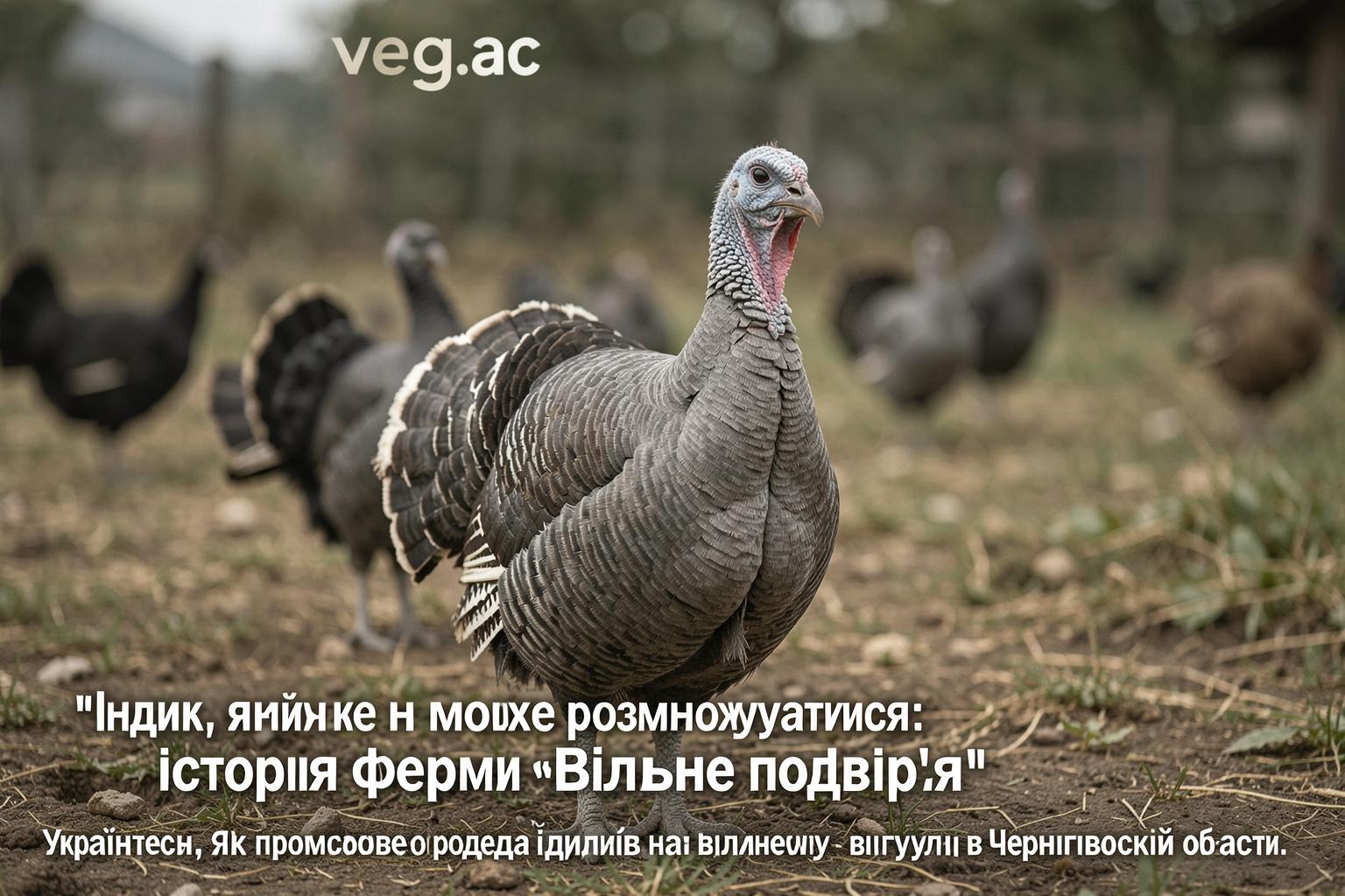 Українська сіра порода індиків на вільному вигулі в Чернігівській області.