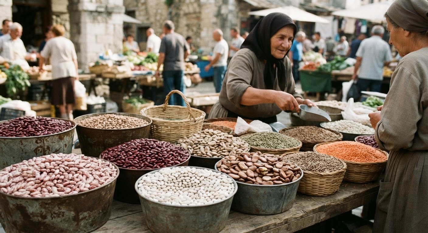Fasulet dhe thjerrëzat, proteina kryesore e dietave bimore, janë të lira dhe të disponueshme në tregjet shqiptare.