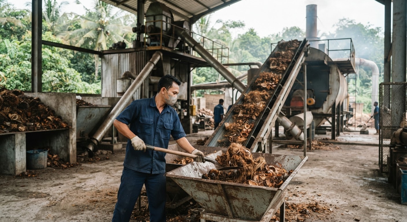 Pembangkit listrik tenaga biomassa di Indonesia, salah satu area potensial untuk pengembangan teknologi lokal.