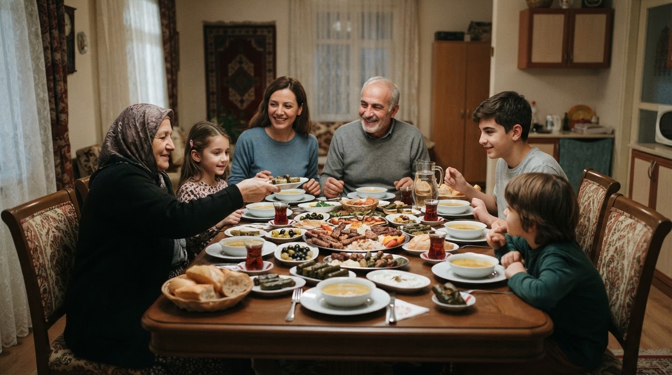 Geleneksel Türk sofrası tatil ayarı
