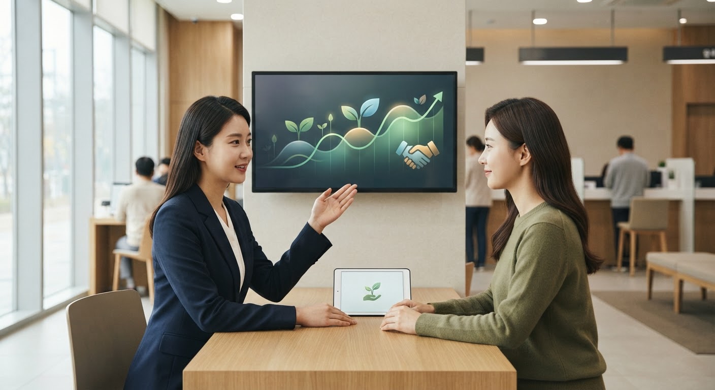 디지털 금융 시대에 맞춰, 은행 창구와 온라인 플랫폼 모두에서 지속 가능한 금융 상품 정보를 쉽게 찾아볼 수 있습니다.